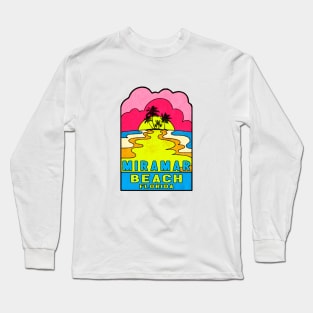 Miramar Beach Florida Groovy Sunset 70's Hippie Hippy Vintage FL Long Sleeve T-Shirt